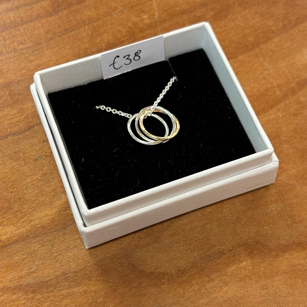 Mini Silver & Gold Ring Necklace
