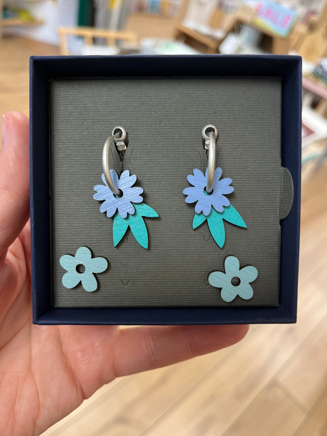 Flower Garden Earrings - Blue