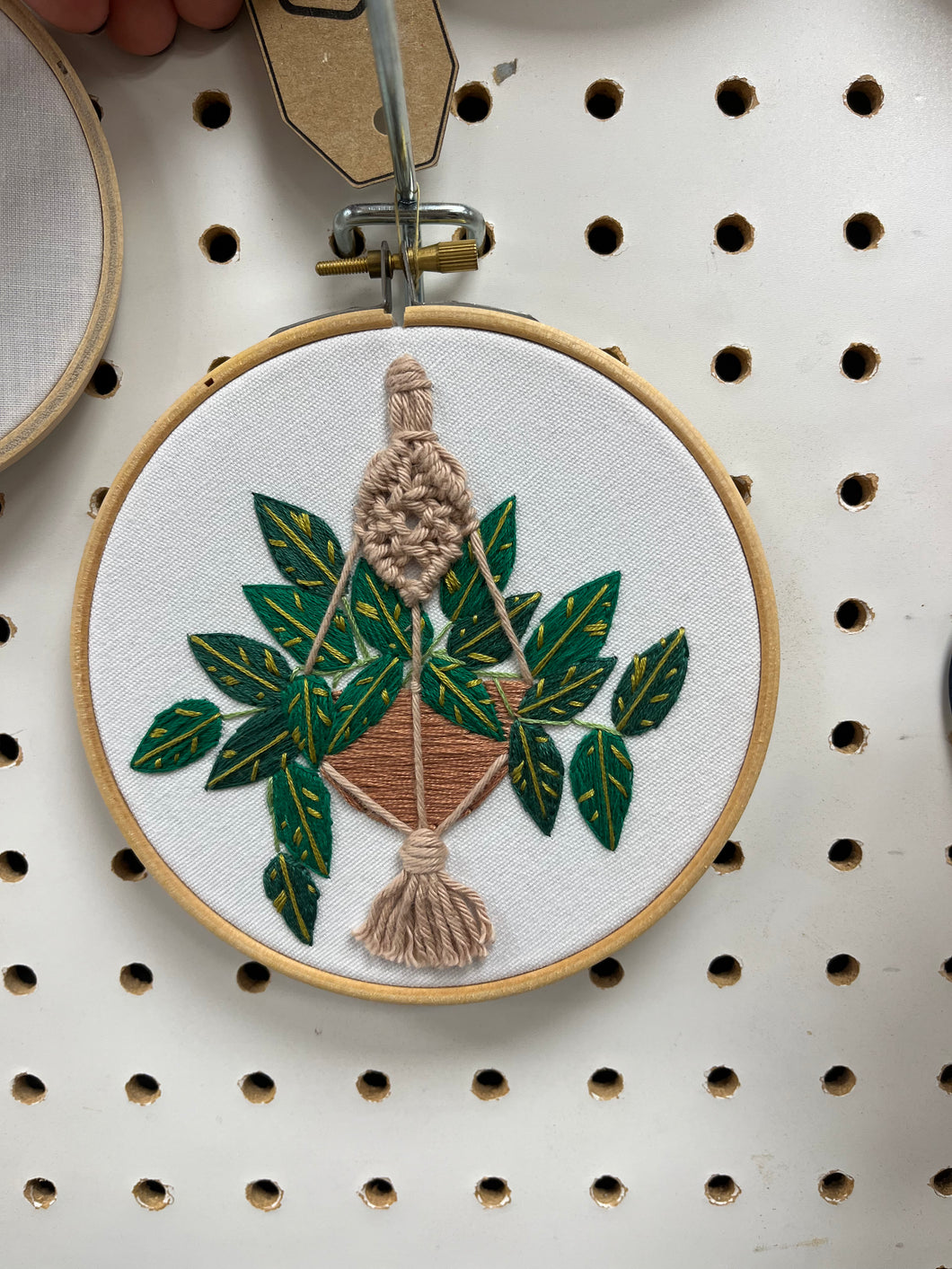 Macrame and Plant - 5 Inch Hoop
