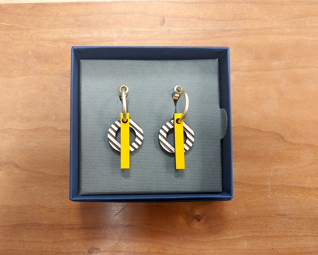 Golden bar & hoop hook Earrings