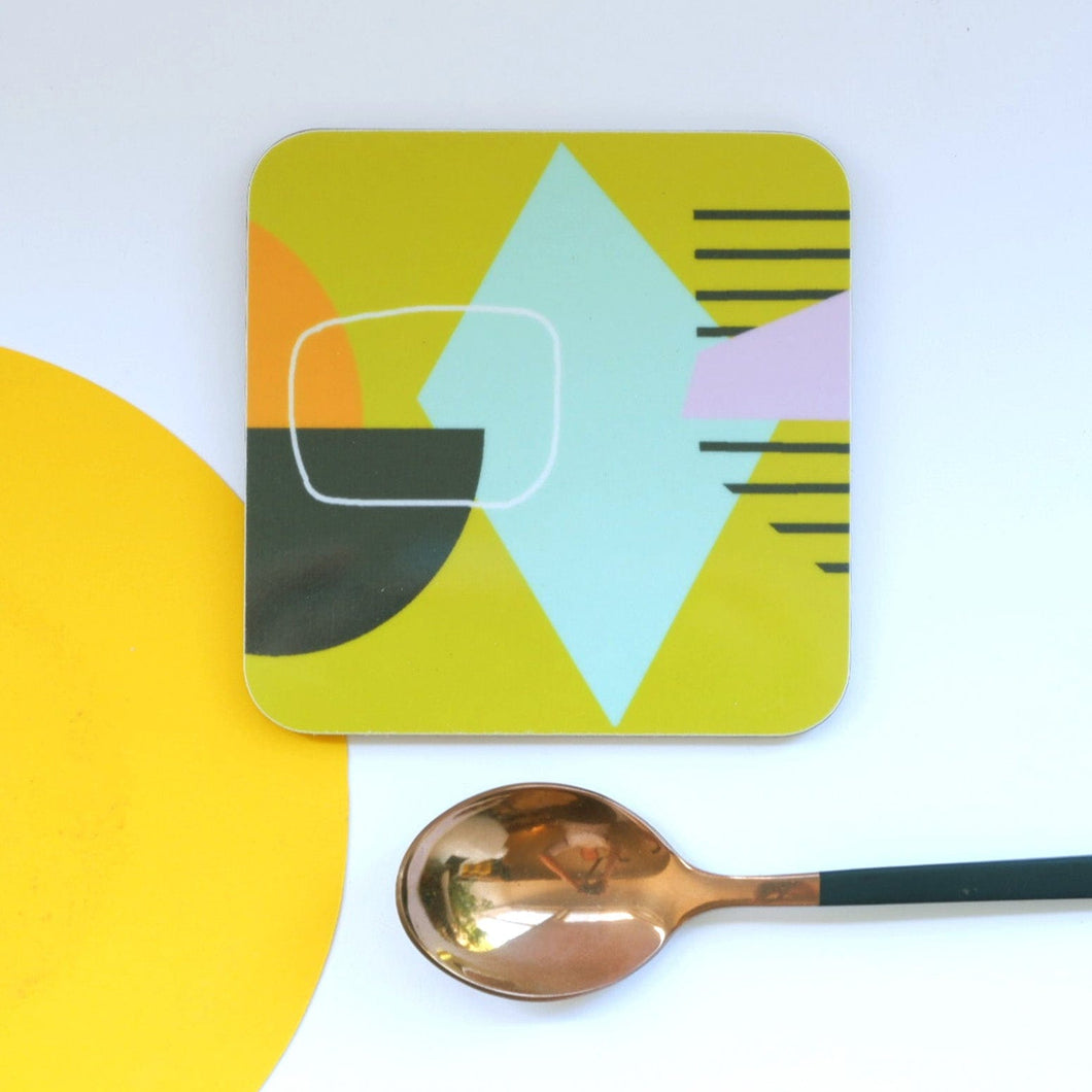 Abstract Painting Coaster - Mustard