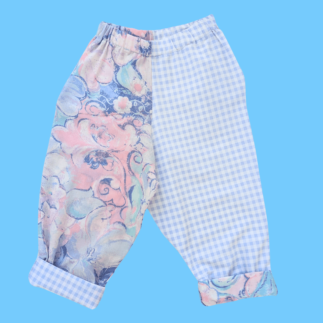 Floral & Gingham sustainable kids Trousers 3-4 yrs