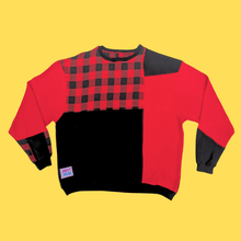 Load image into Gallery viewer, Plaid Patchwork Sweatshirt
