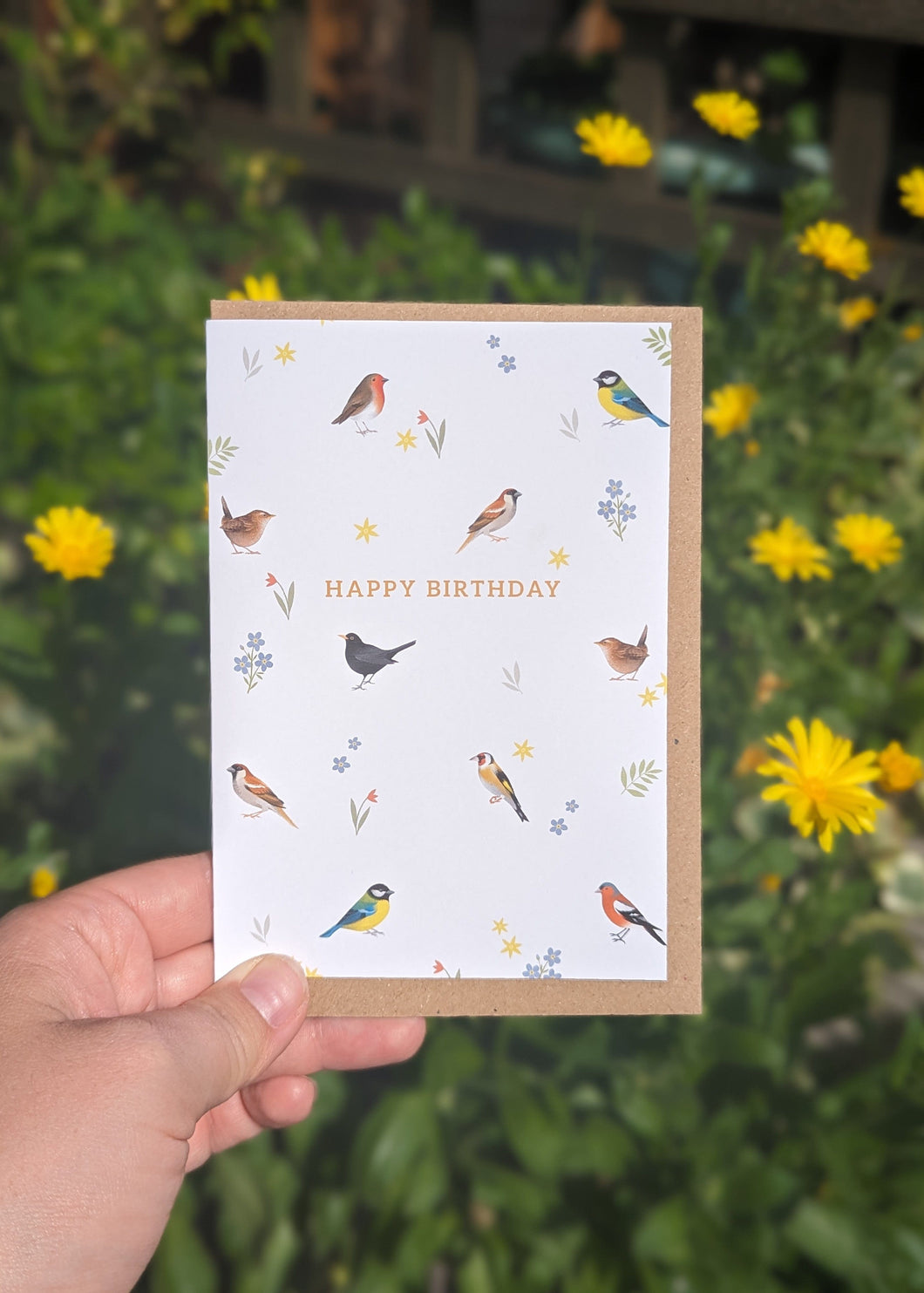 Happy Birthday Garden Birds Card