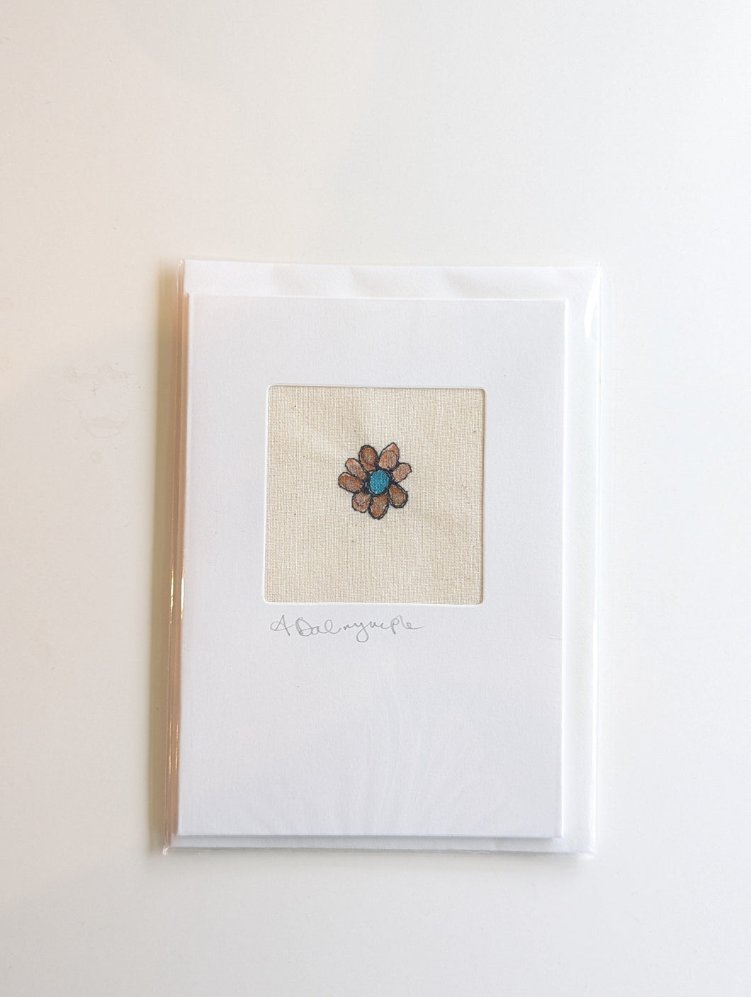 Small Embroidered Flower Card
