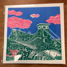 Load image into Gallery viewer, Bridge &amp; Pink Clouds Lino Print
