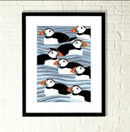 Puffins Print A4
