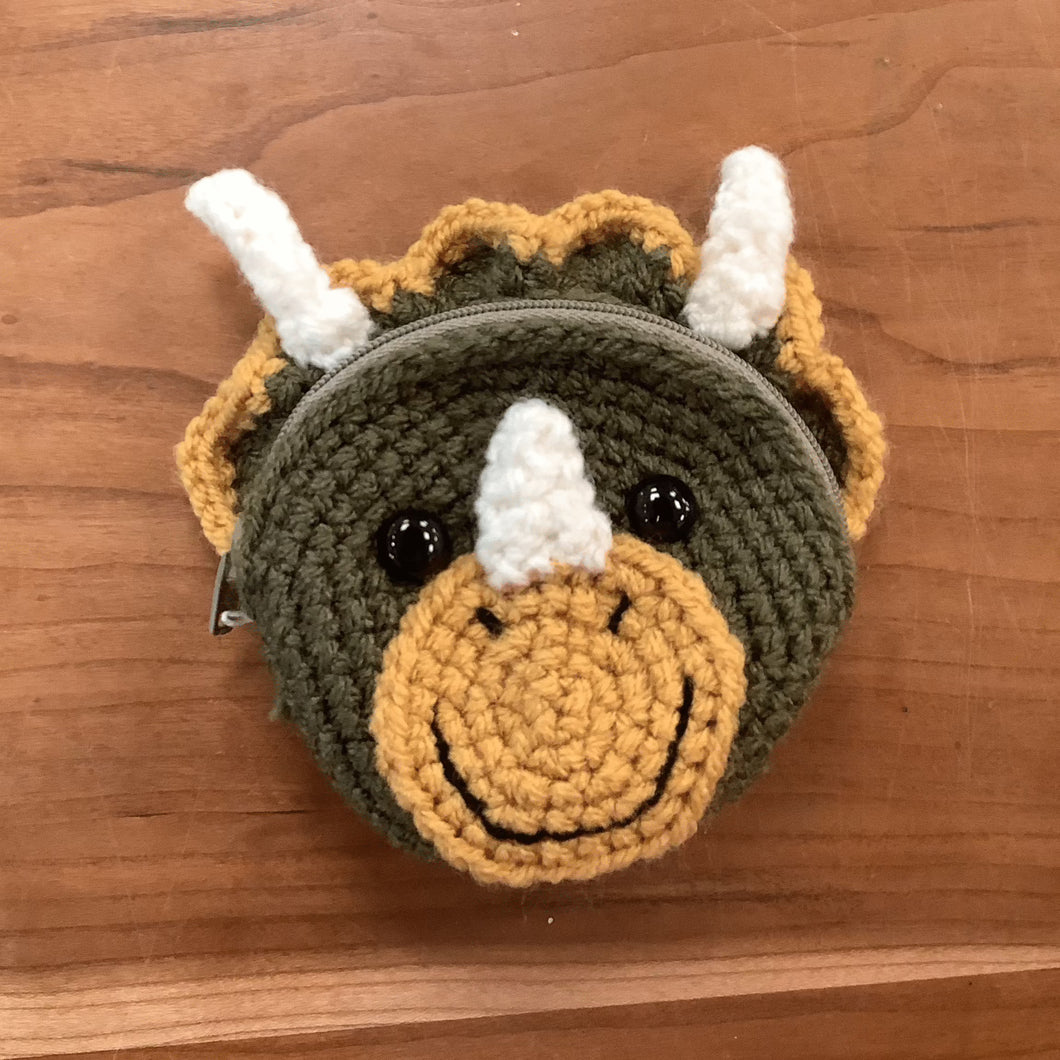 Triceratops Crochet purse