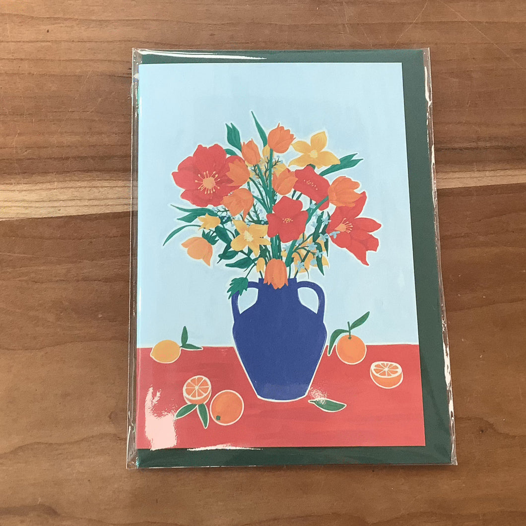 Flowers and Citrus Rectangle Card