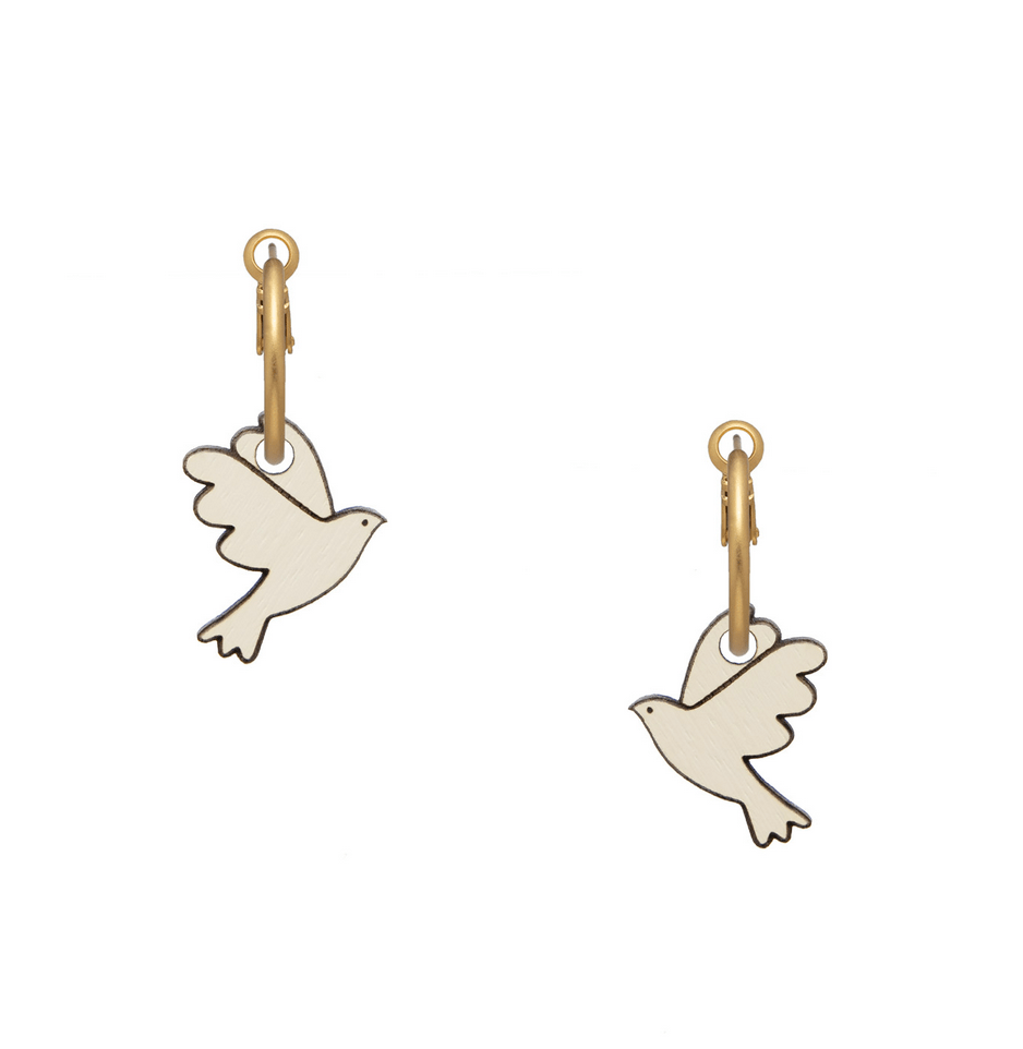 Flying Dove  Hoop earrings