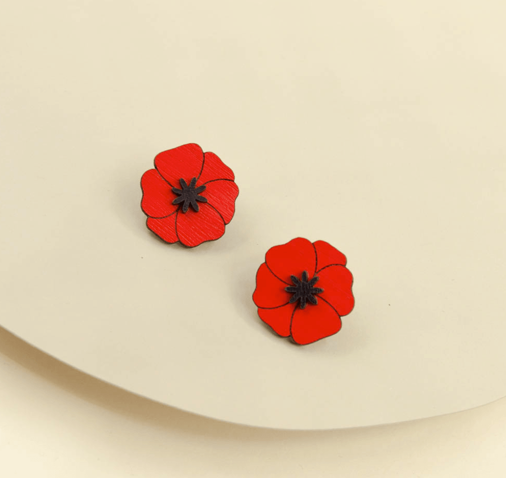 Elegant poppy Stud Earrings