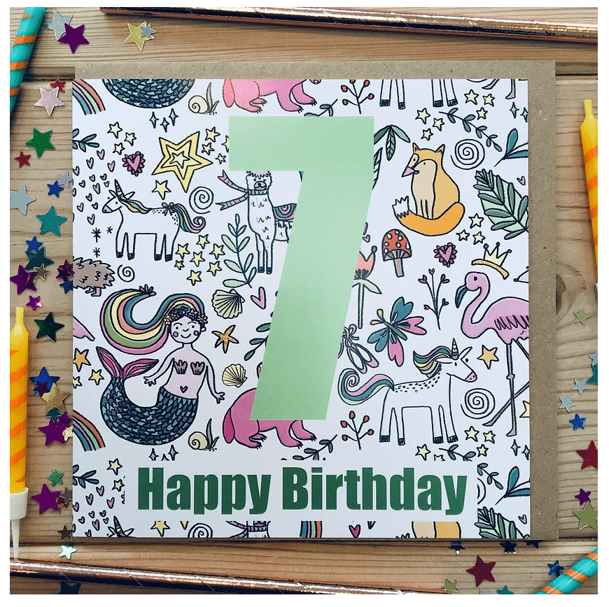 7 Age Card - Girl