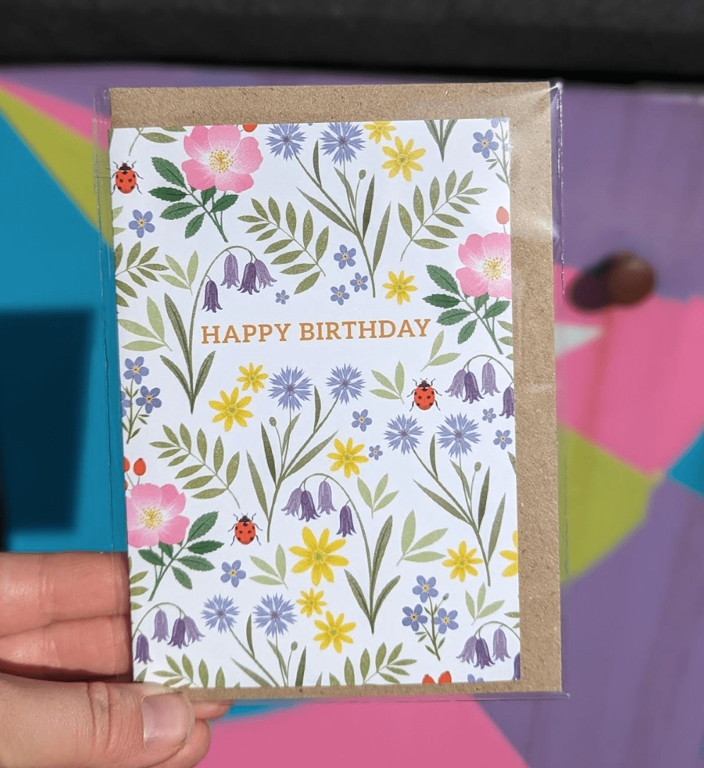 Wild flowers Happy Birthday Card