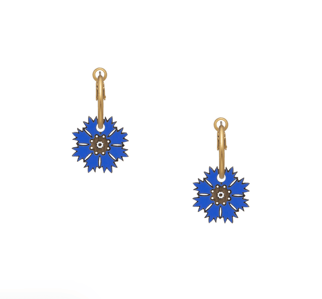 Dancing Cornflower Hoop earrings