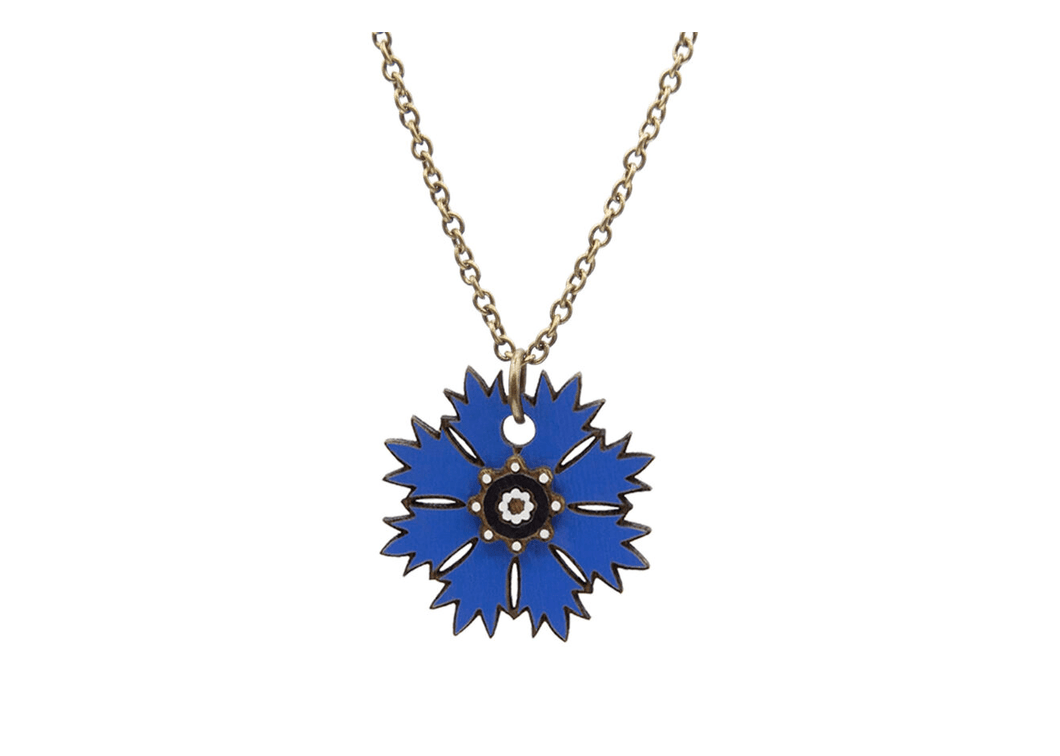 Hanging Cornflower Necklace