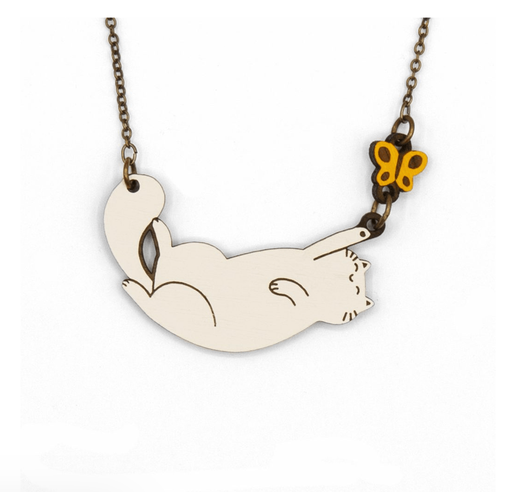 Cat with a Butterfly Necklace