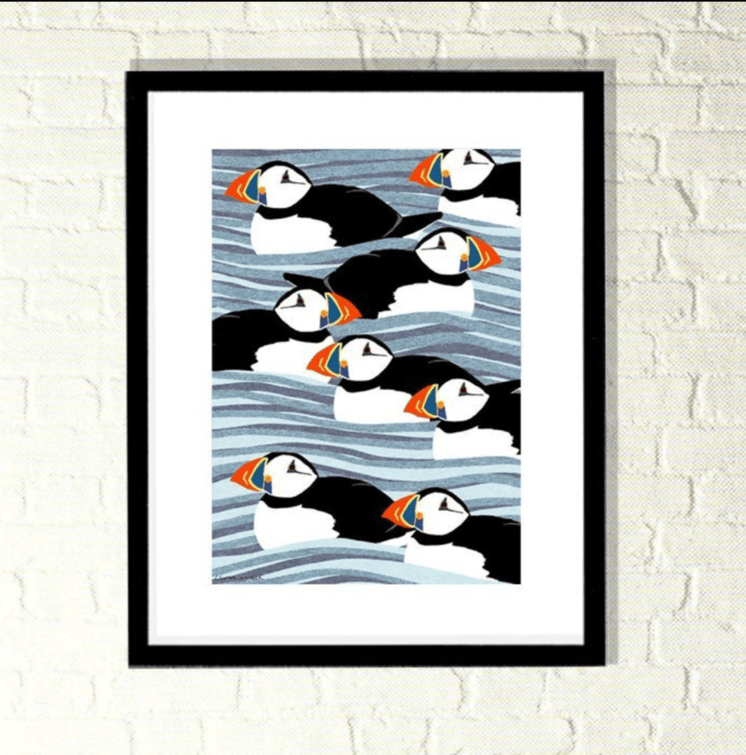 Puffins Print A4