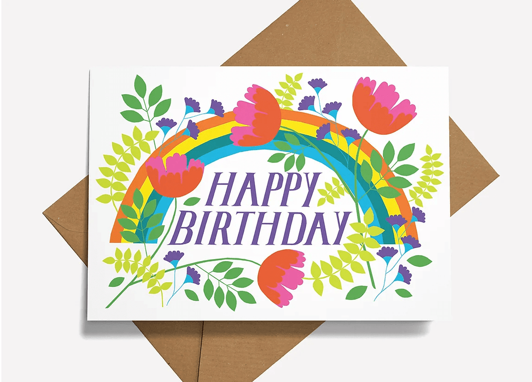 Happy Birthday Rainbow Blooms Card