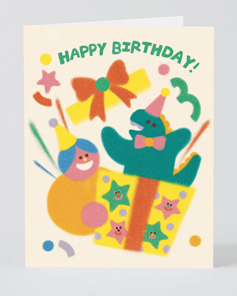 happy birthday dino and prersents card