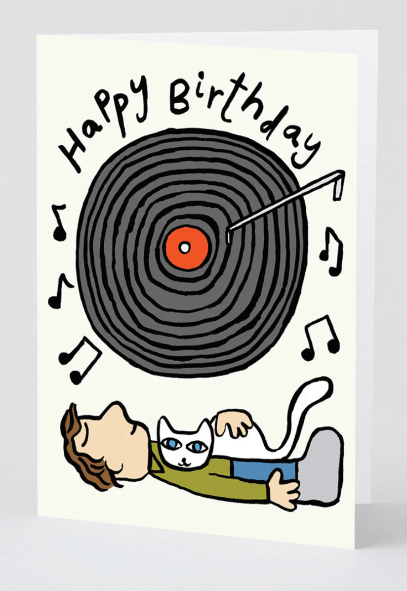 happy birthday vinyl card