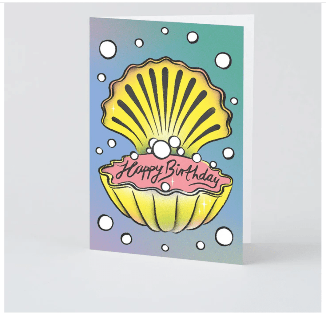 Happy Birthday Oyster Shell Card