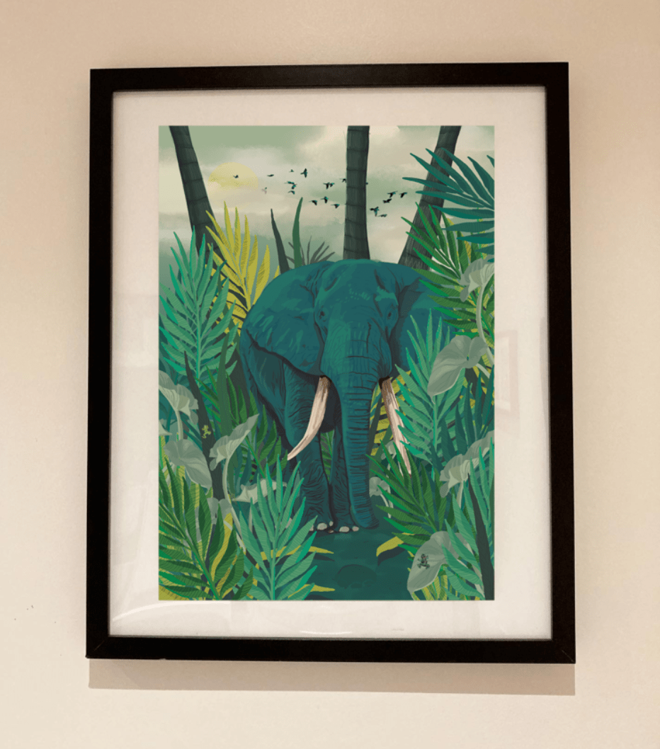 Tonal Tropics Print - Big Blue