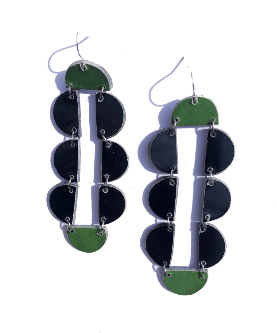 Sisanda Green & Black Earrings