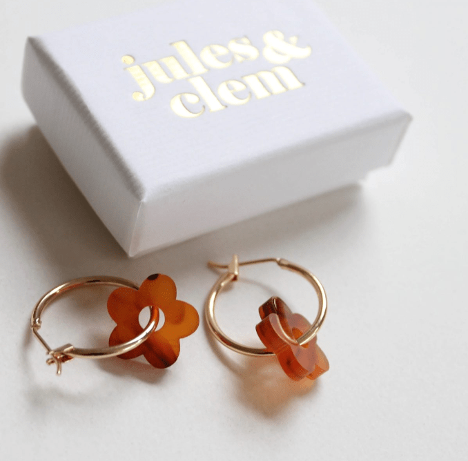 Floral Hoops - Tortoise Shell