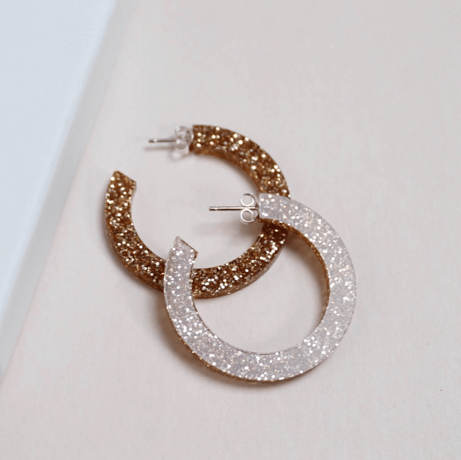 Gold Sparkly Hoops