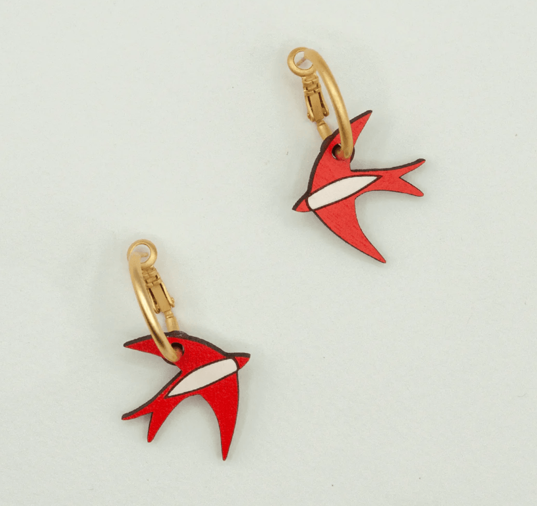 Scarlet Swallow Earrings