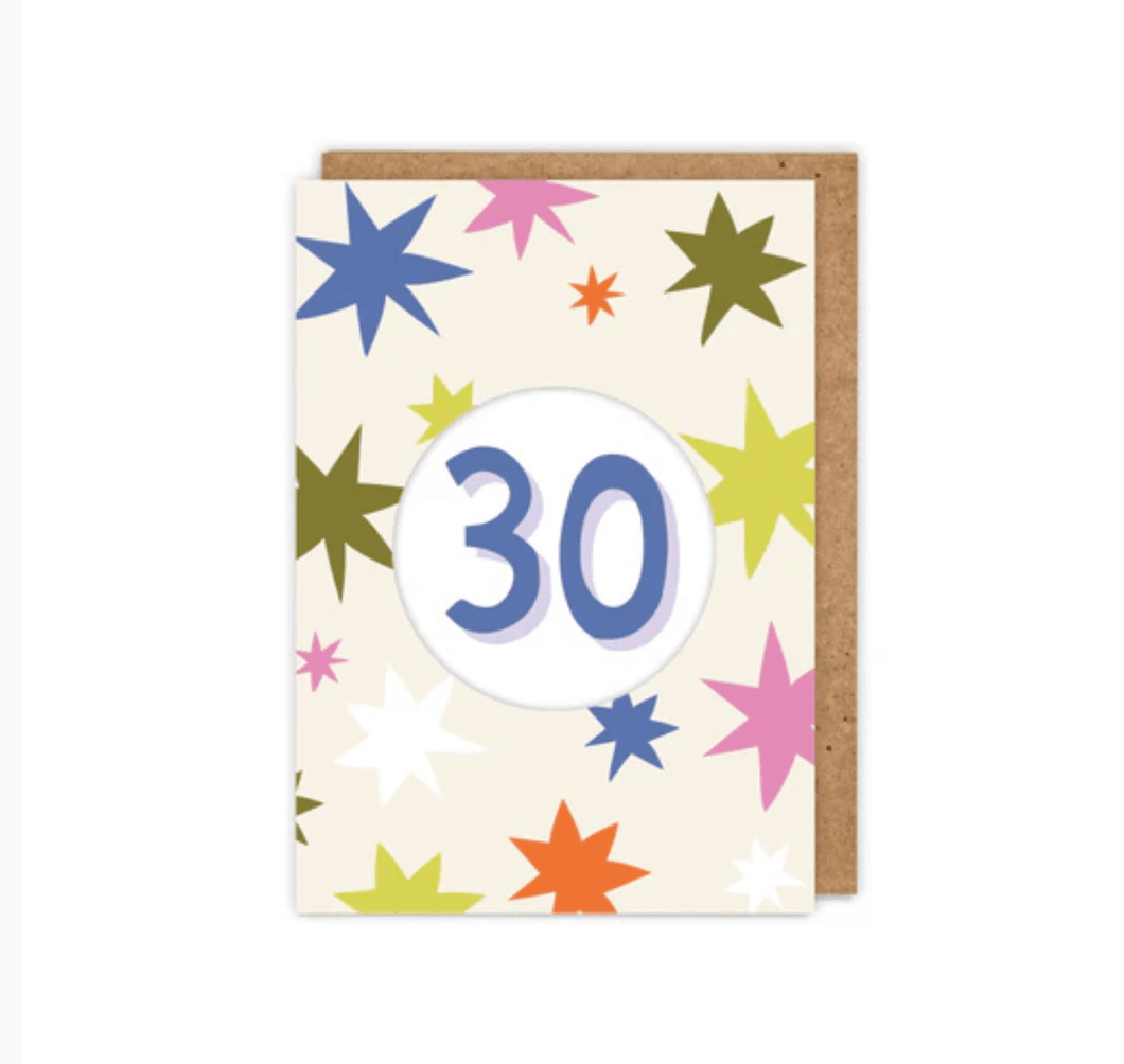 30th Diecut Birthday Card