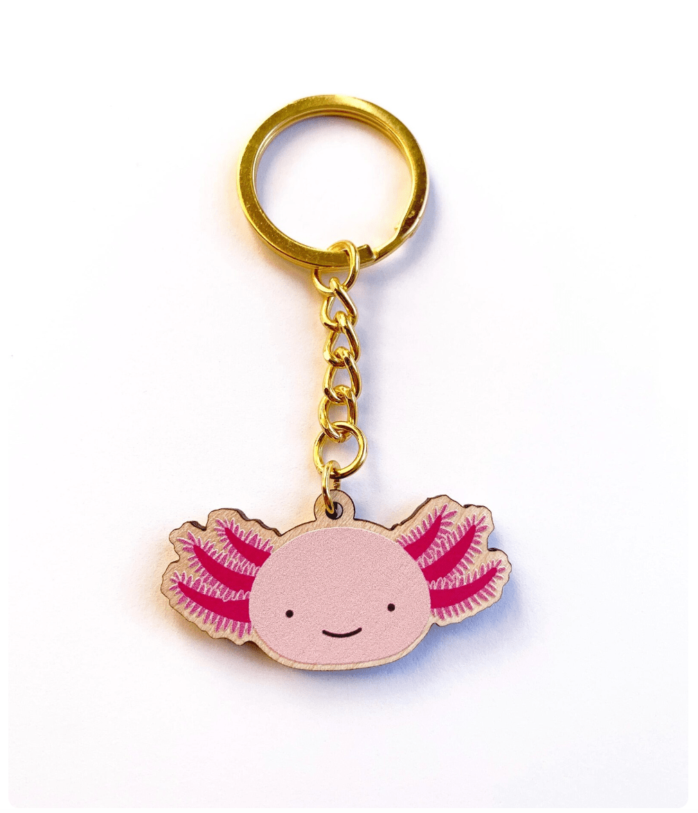 Axolotl Wooden Keyring