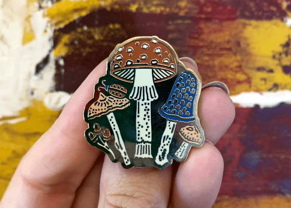 Mushroom Enamel Pin Badge