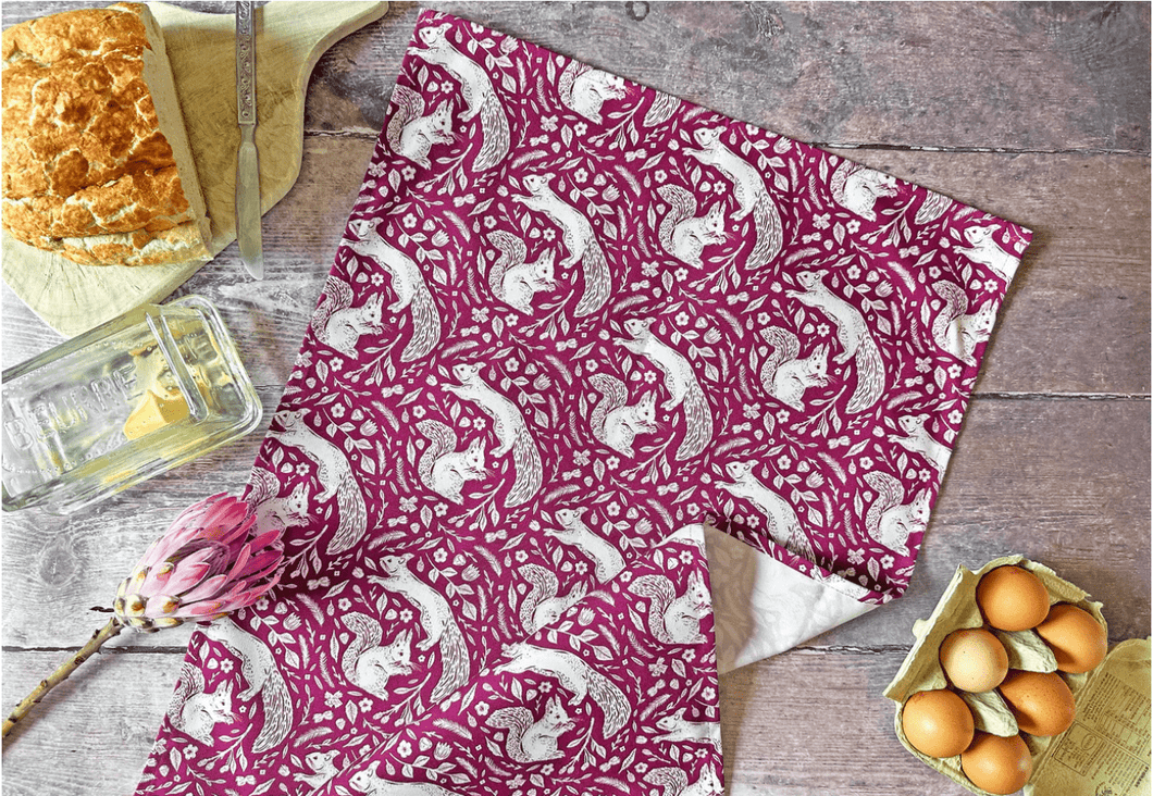 Squirrels Tea Towel