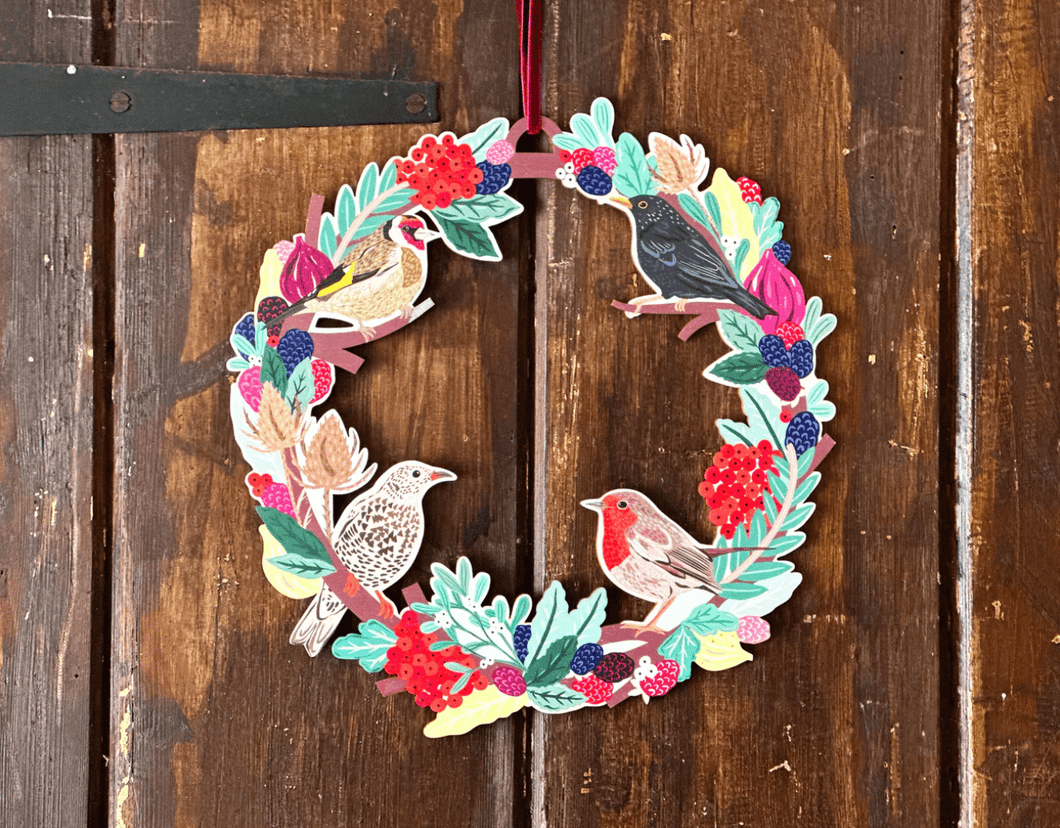 Large Bird Wooden Wreath Decoration
