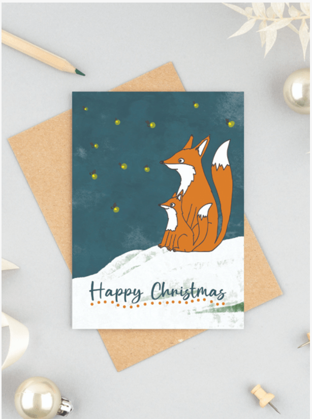 Fox and Firefly Christmas Card