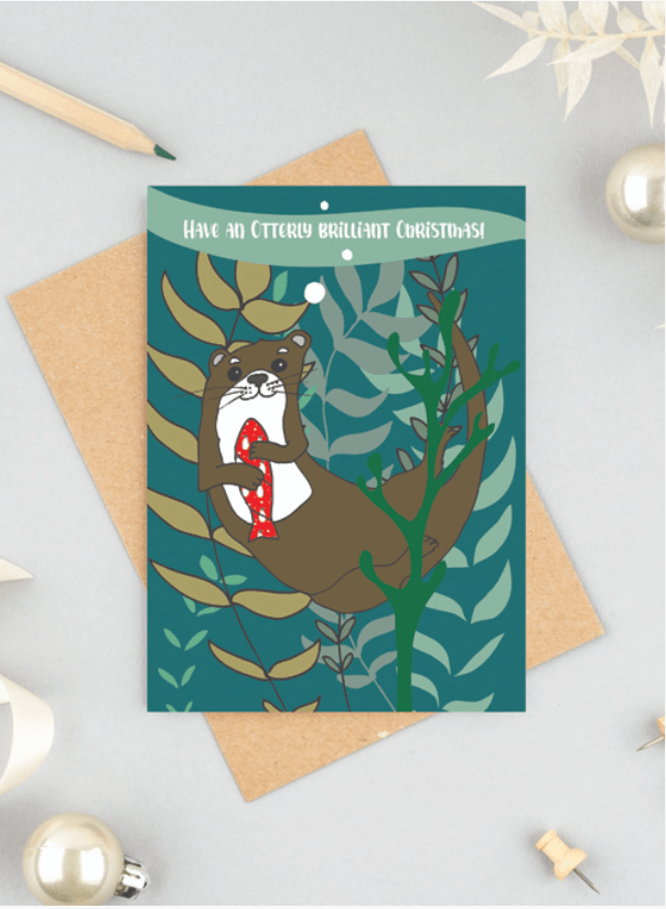 Otter Christmas Card