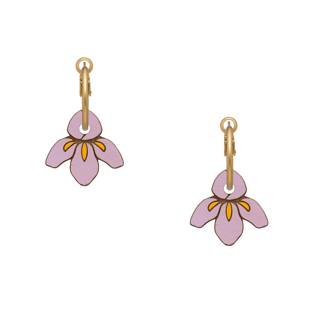 Iris Flower Hoops