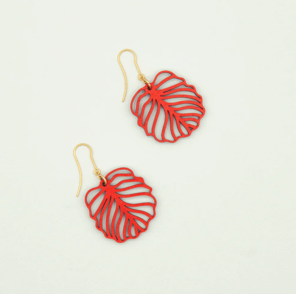 Striped Leaf Dusk Earrings