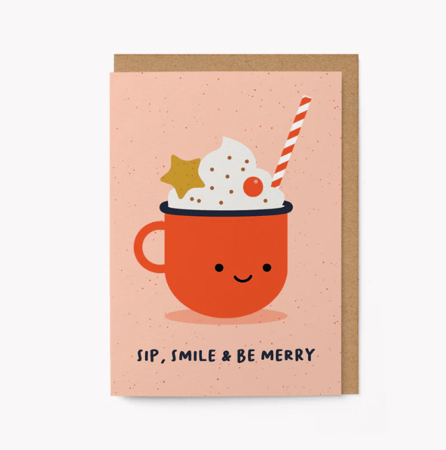 Sip smile be merry card