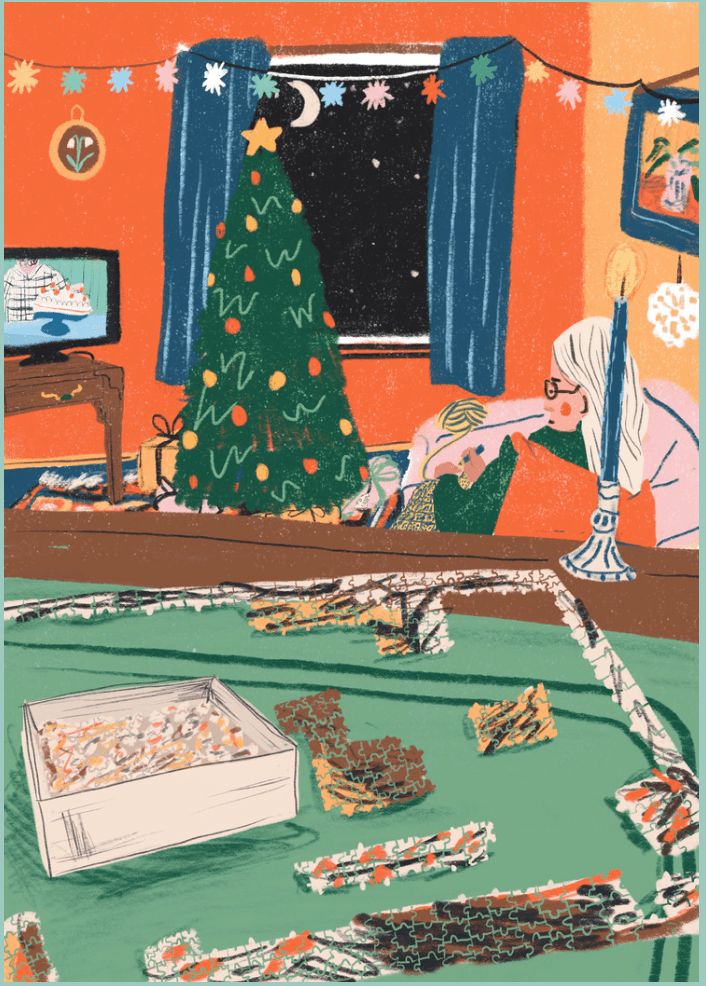 Puzzle & knitting card