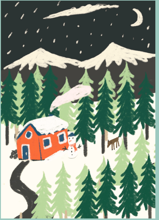 House in the woods card