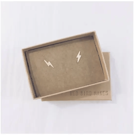 Mini brass studs - lightning