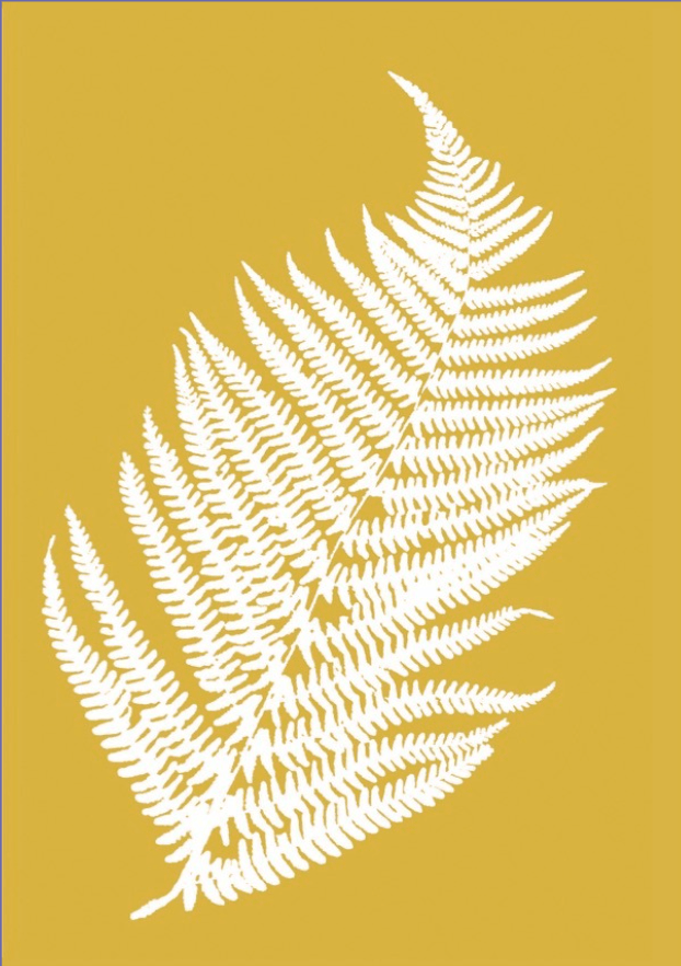 Mustard Fern Print A4