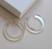 Load image into Gallery viewer, Paper Plane Iridescent Hoops - Jules &amp; Clem
