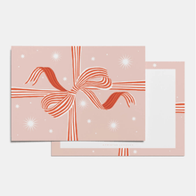 Load image into Gallery viewer, Pack of 10 Christmas Ribbon Notecards
