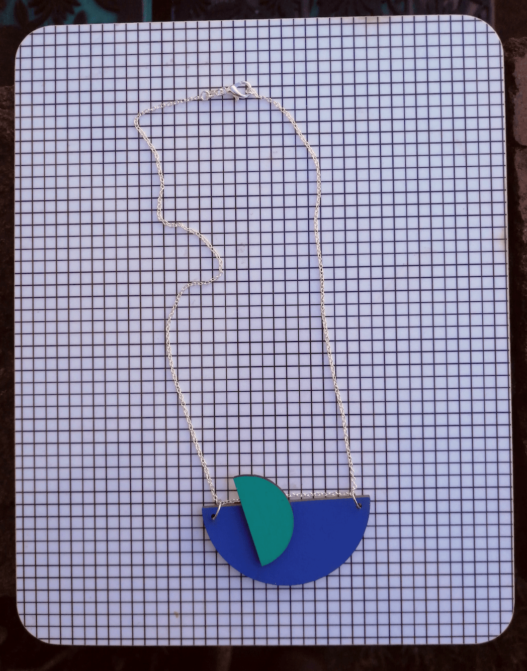 Orbit necklace - lapis blue with turquoise