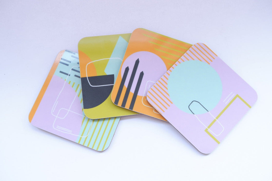 Set of Abstract Painting Coasters