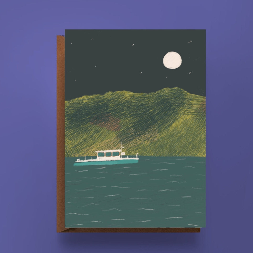 Ullswater Steamer at night card