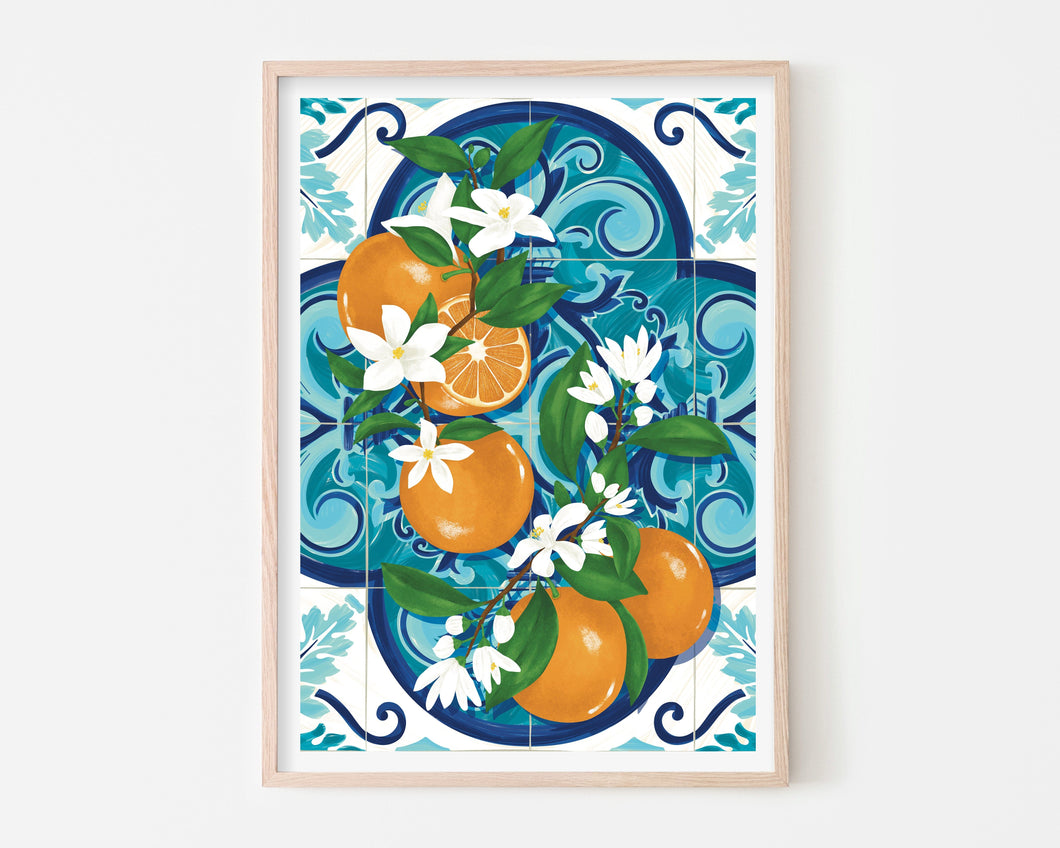 Oranges over Tilest Digital Print